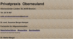 Desktop Screenshot of privatpraxisoberneuland.de